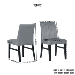 Roundhill Furniture Wendell Contemporary Upholstered Dining Chairs, Set of 2, Gray