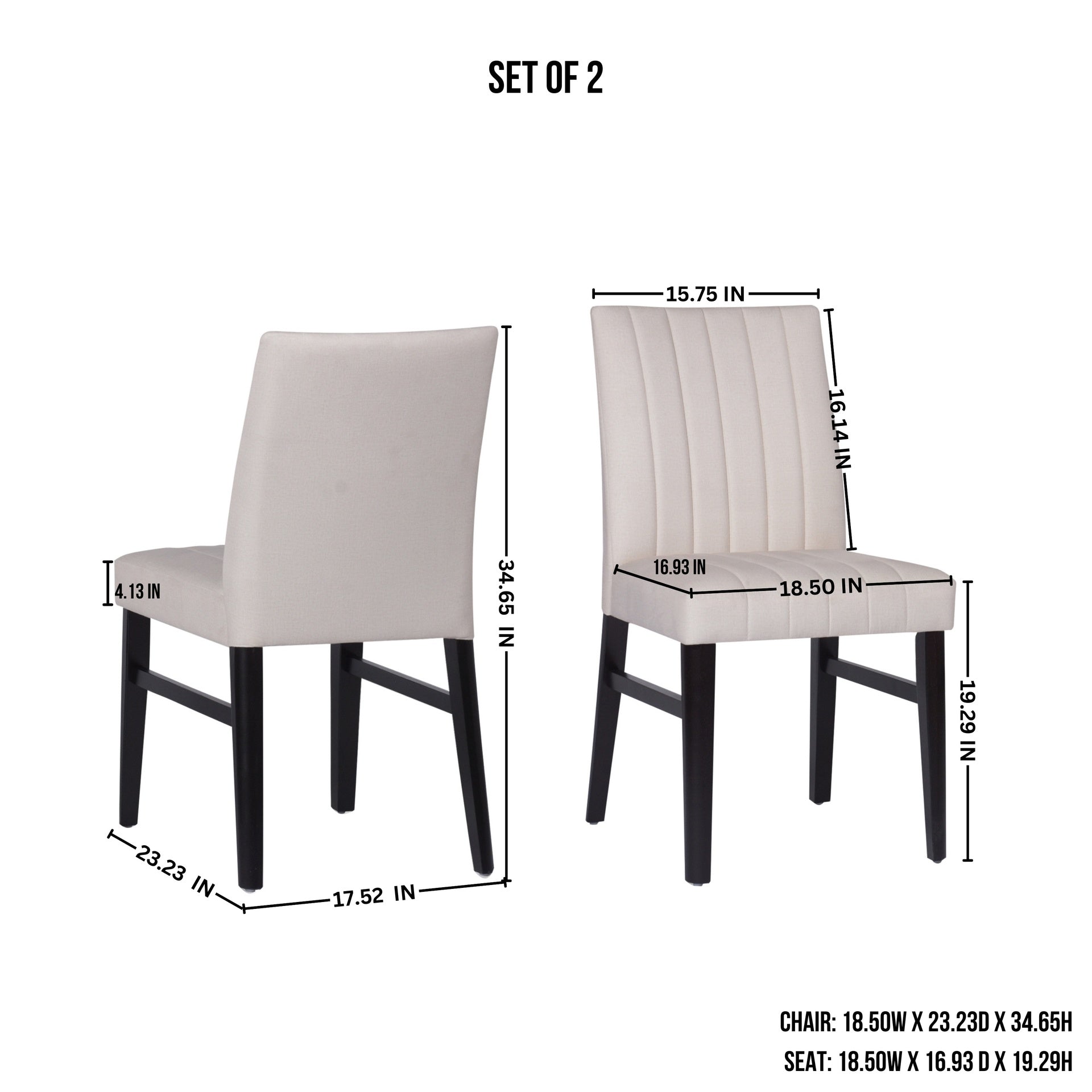 Roundhill Furniture Wendell Contemporary Upholstered Dining Chairs, Set of 2, Tan