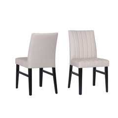 Roundhill Furniture Wendell Contemporary Upholstered Dining Chairs, Set of 2, Tan