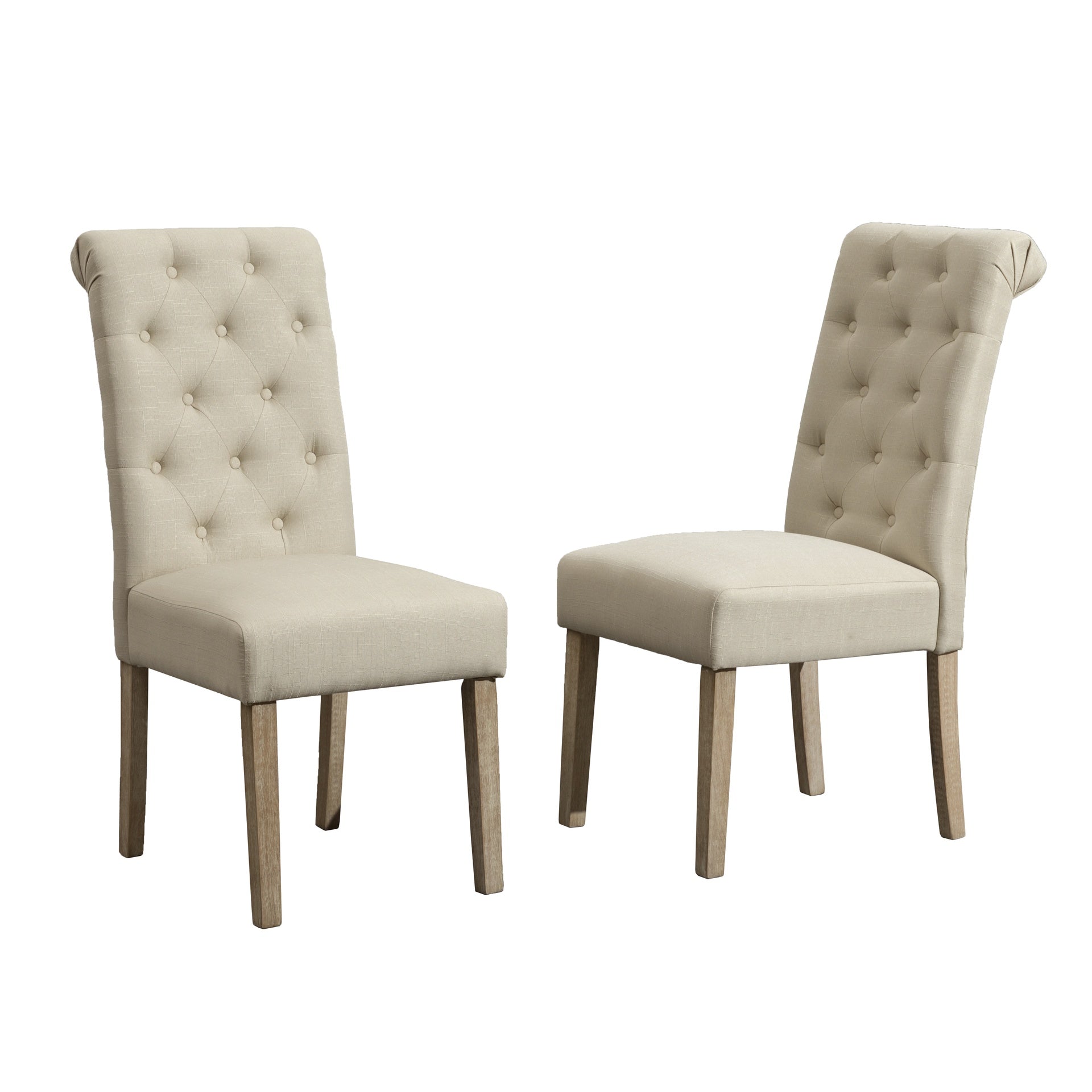 Amonia 5-piece Dining Set, Turned-Leg Dining Table with 4 Tufted Chairs