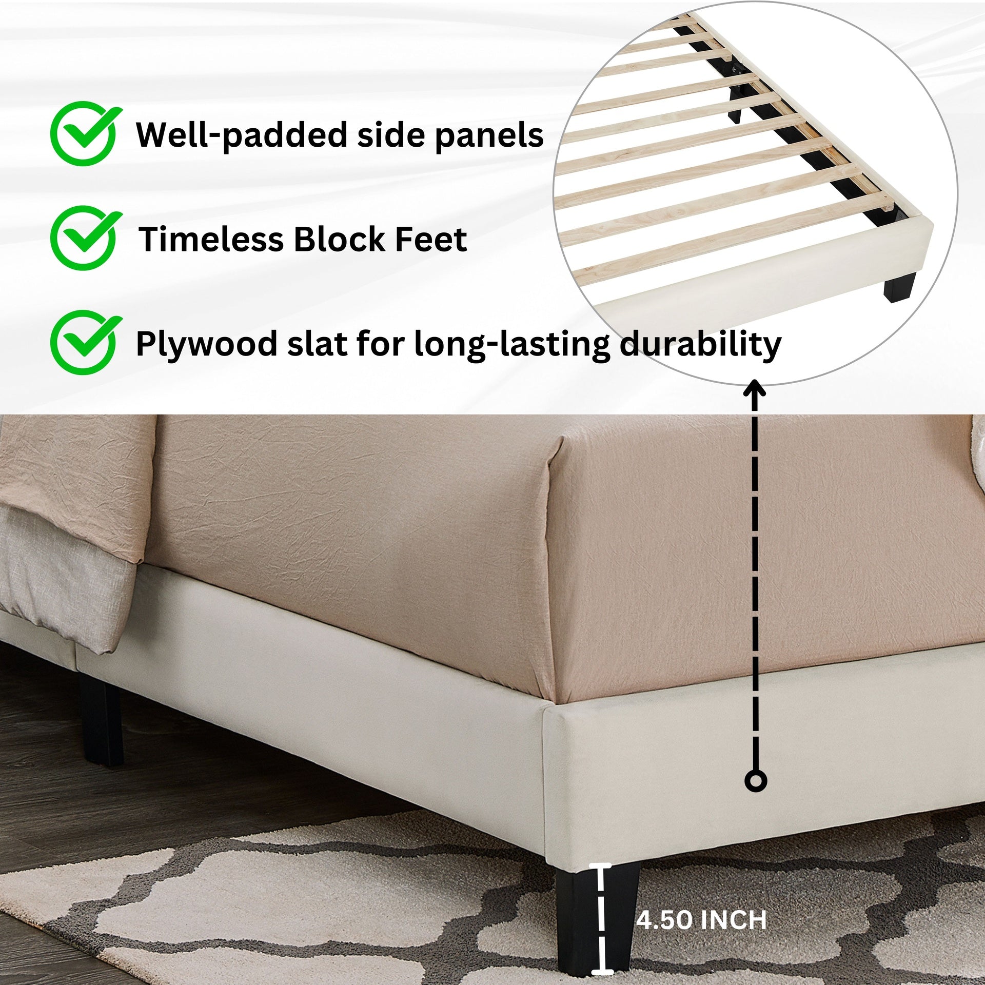 Findlay 2-Piece Bedroom Set, Plush 3D Upholstered Bed with Nightstand, Twin