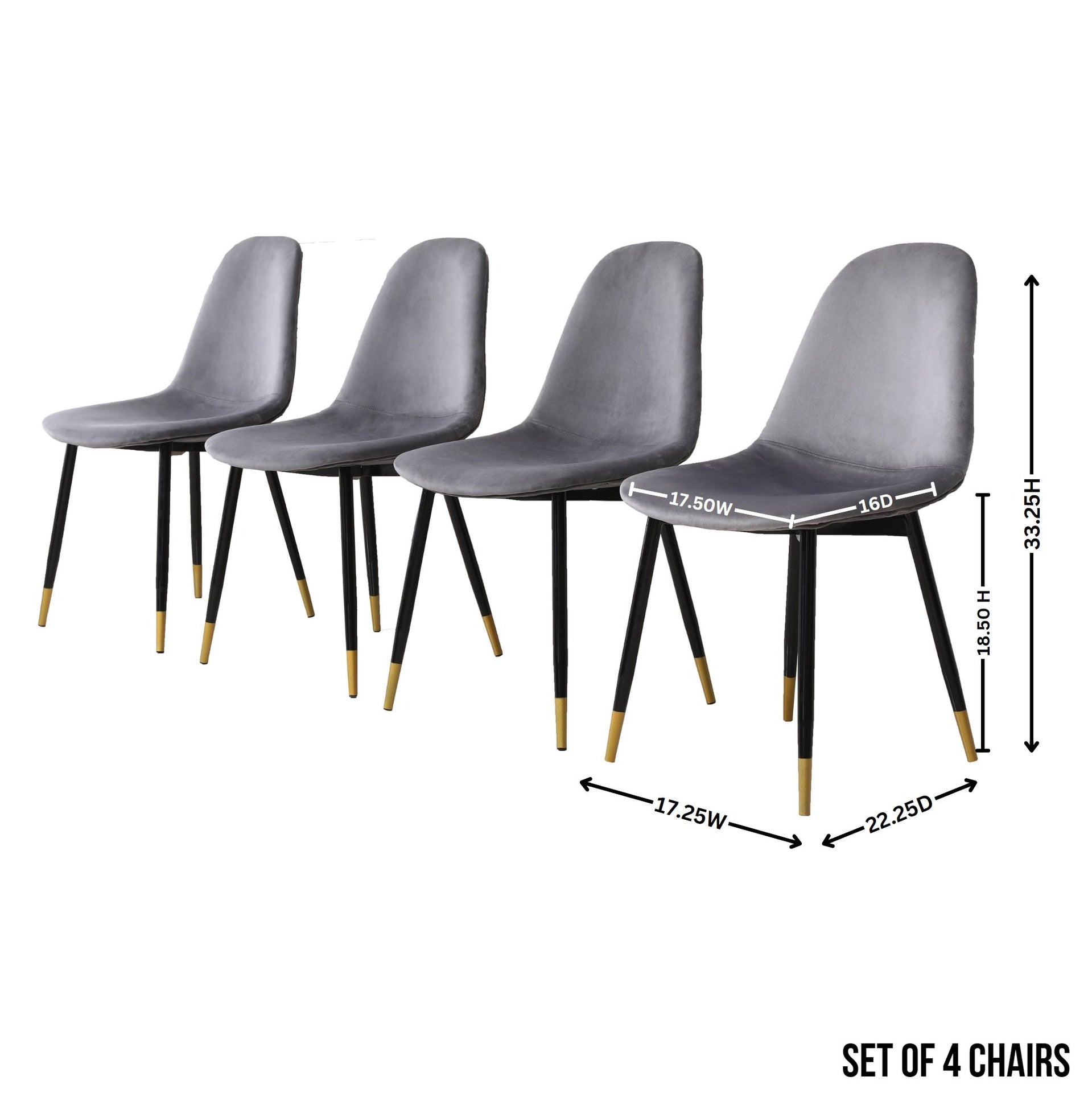 Evatt 5-Piece Round Dining Set, Trestle Round Table with 4 Stylish Chairs, Gray