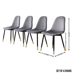Evatt 5-Piece Round Dining Set, Trestle Round Table with 4 Stylish Chairs, Gray