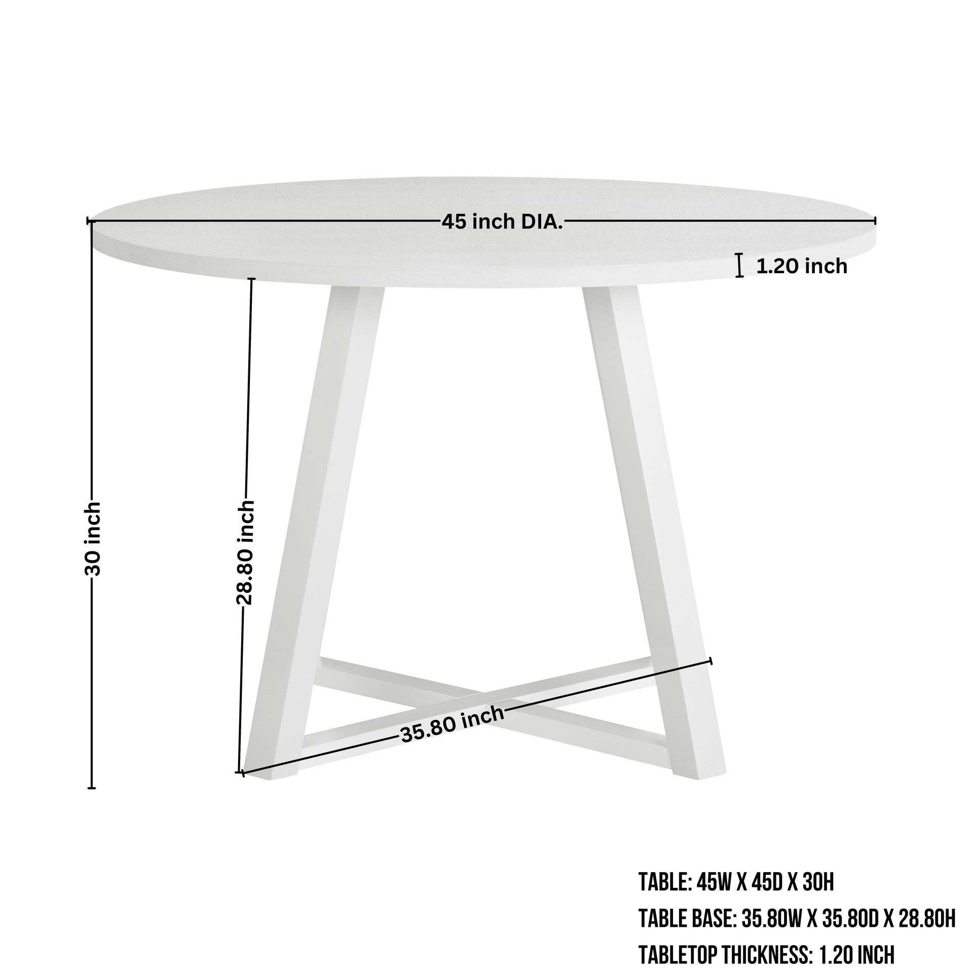 Evatt 5-Piece Round Dining Set, Trestle Round Table with 4 Stylish Chairs, Gray