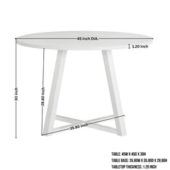 Evatt 5-Piece Round Dining Set, Trestle Round Table with 4 Stylish Chairs, Gray