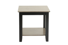 Modern Gray / Black Two Tone Finish 1pc End Table Under-Table Shelf Storage Living Room Rubberwood Walnut Veneer