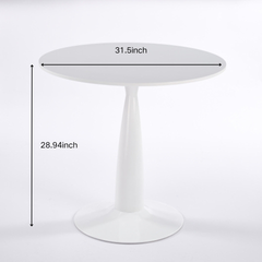1+4,5pieces dining set, Table metal leg Mid-century Dining Table for 4-6 people With MDF Table Top, Pedestal Dining Table, End Table Leisure Coffee Table,white SET