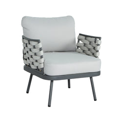 Mariano Steel Club Chair Set of 2, Grey