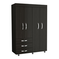 Mobile Armoire Velvet, Bedroom, Black