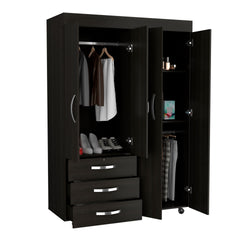 Mobile Armoire Velvet, Bedroom, Black
