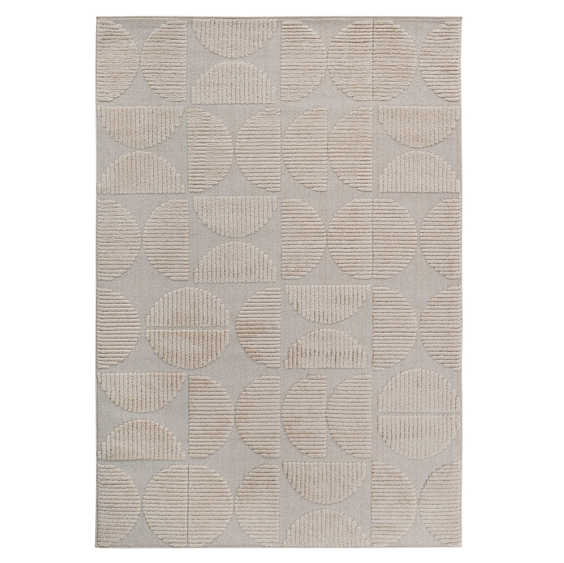 Step Collection High-Low Beige Indoor Area Rug, 2'x3', Modern, Contemporary, Geometric, Bohemian, Bedroom, Kitchen, Living Room, Doormat, Non Shedding Carpet