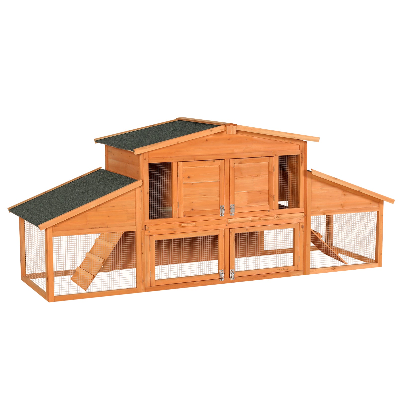 Extra-large wooden rabbit house, chicken coop, outdoor unit that can be easily assembled and stable, indoor with cleaning tray and waterproof roof, suitable for small and medium-sized rabbits and chic