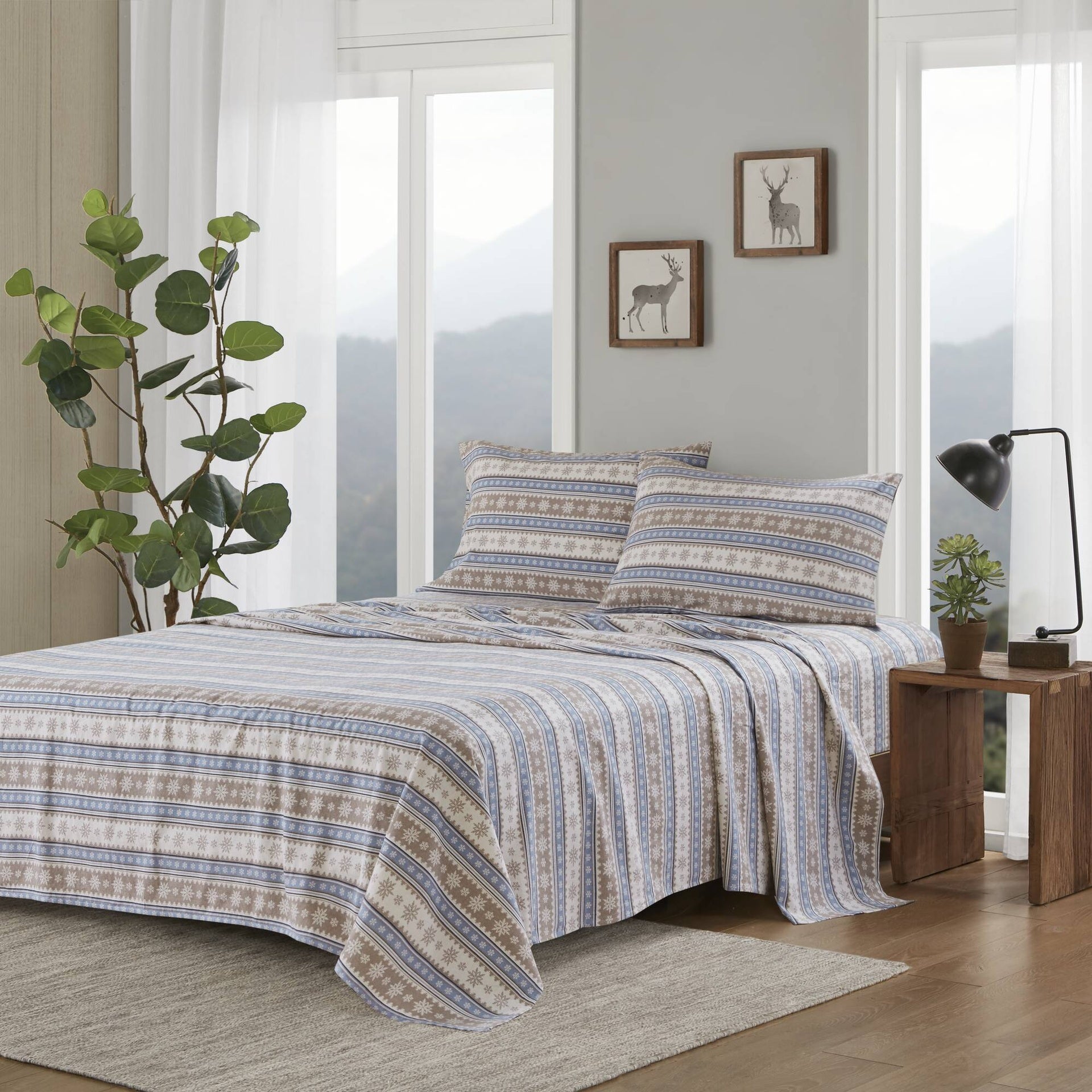 4 PCS Full Sheet Set Blue Snowflake