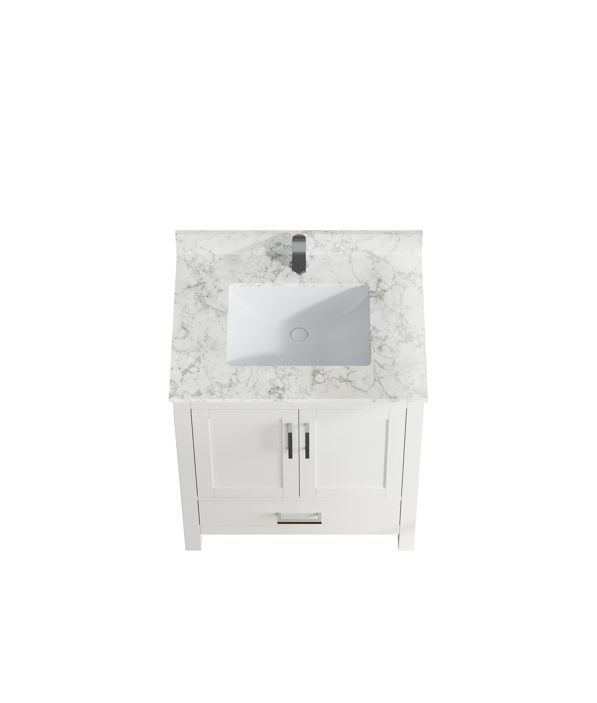 29" Bathroom Vanity with Sink, Bathroom Storage Vanity Sink Cabinet with 2 Doors ＆ 1 Drawer , Wooden Stang Alone Bathroom Cabinet with Faucet Hole(White)