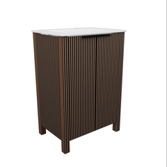 30'' Floor Stand Bathroom Vanity Combo, Modern Cabinet Set with 2 Doors and White Resin Basin Top