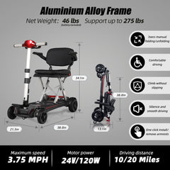 Manaul Folding Scooter M2085 Red For Senior's Easy Travel With Competitive Price