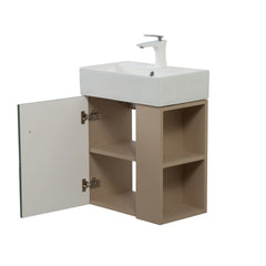 21.6" Wall-mounted Vanity Base Only, Open Shelf on the Right, Green GF-25V06-21LVR - W1573P446794