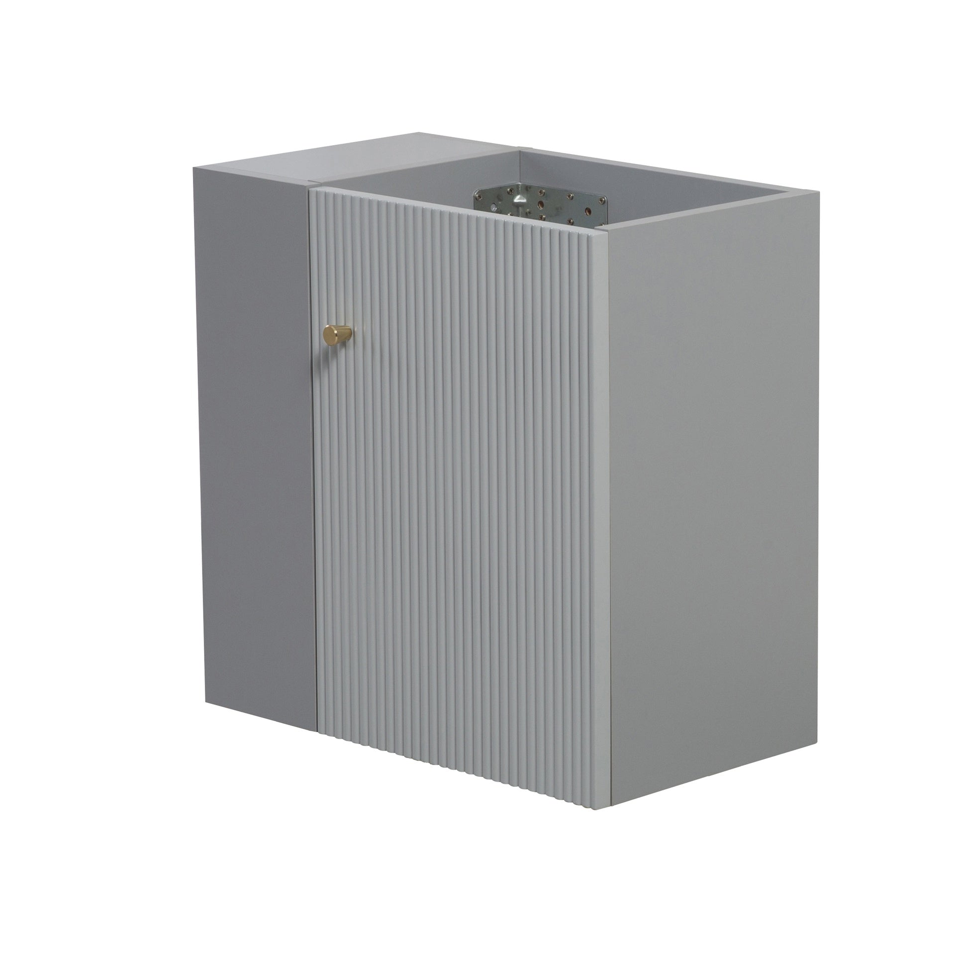 21.6" Wall-mounted Vanity Base Only, Open Shelf on the Left, Matt Grey GF-25V06-21MGL - W1573P446789