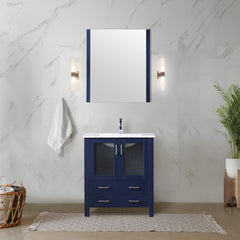 Navy Blue Bath Vanity 30 in. W x 18.25 in. D
