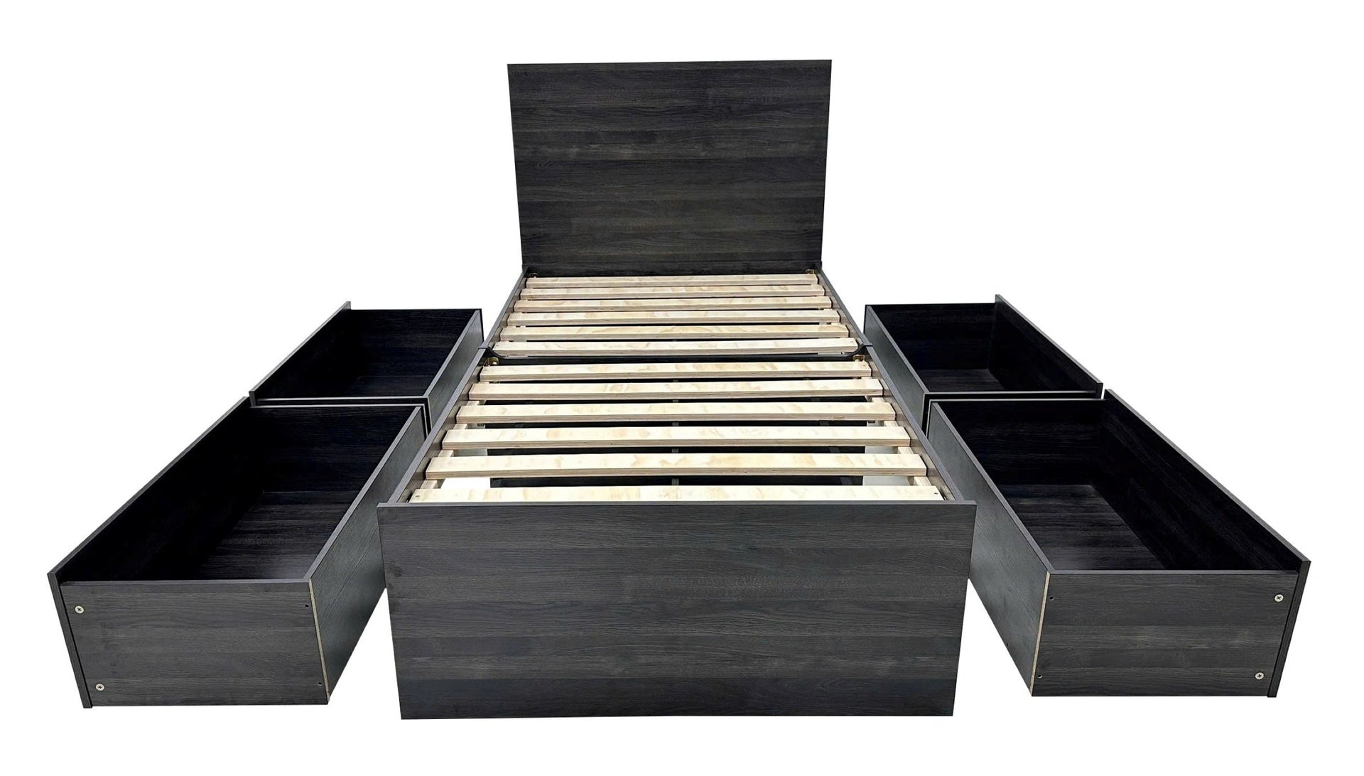 Robin Twin Storage Bed in Dark Gray