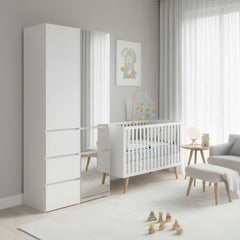 Elise Modular Wood Closet System with Mirror in White