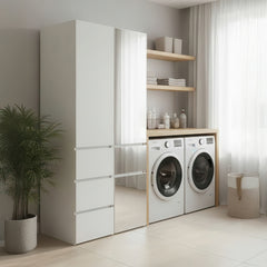 Elise Modular Wood Closet System with Mirror in White