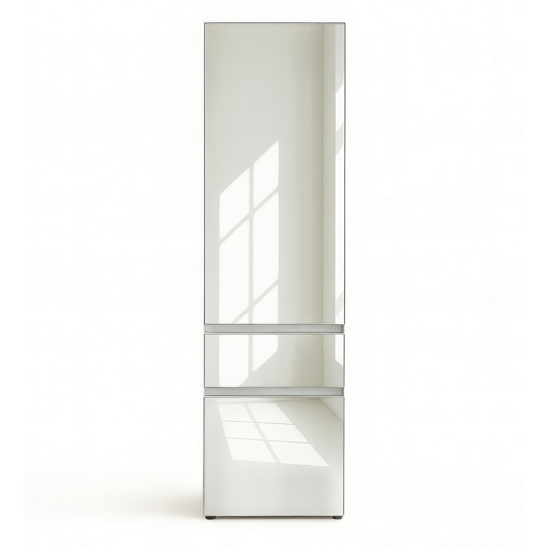 Elise Slim Modular Wood Closet Cabinet with Mirror in White