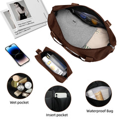Luggage Sets 6 Piece with Duffel Bags, Hardside Expandable Suitcases with Spinner Wheels, Mocha