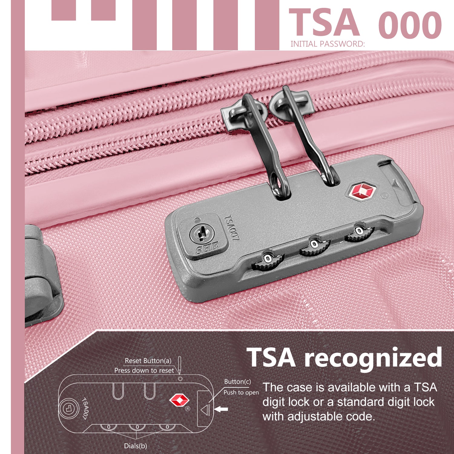 Luggage Sets 6 Piece with Duffel Bags, Hardside Expandable Suitcases with Spinner Wheels, Pink