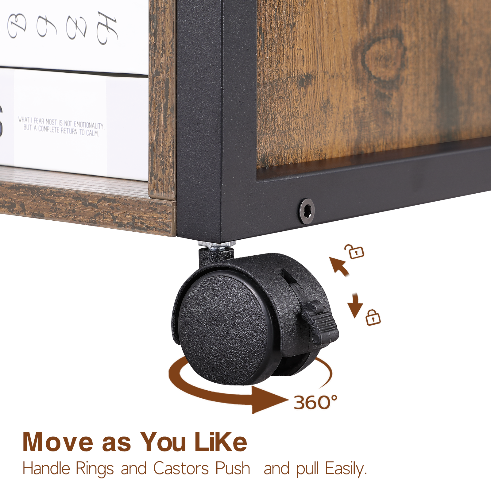 File Cabinet,Office Filing Cabinets with Socket and USB Charging Port,Printer Stand with Storage for A4, Letter Size,Metal Side Frame ,Easy Installationfor Home Office, Rustic Brown+Black