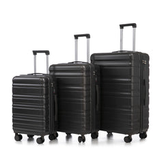 HIFINE TOURIST 20"/24"/28" 3 pcs/set in ABS Spinner Wheel Luggage, Carry on Suitcase, Matching Color, Combination Lock (Dark Gray)