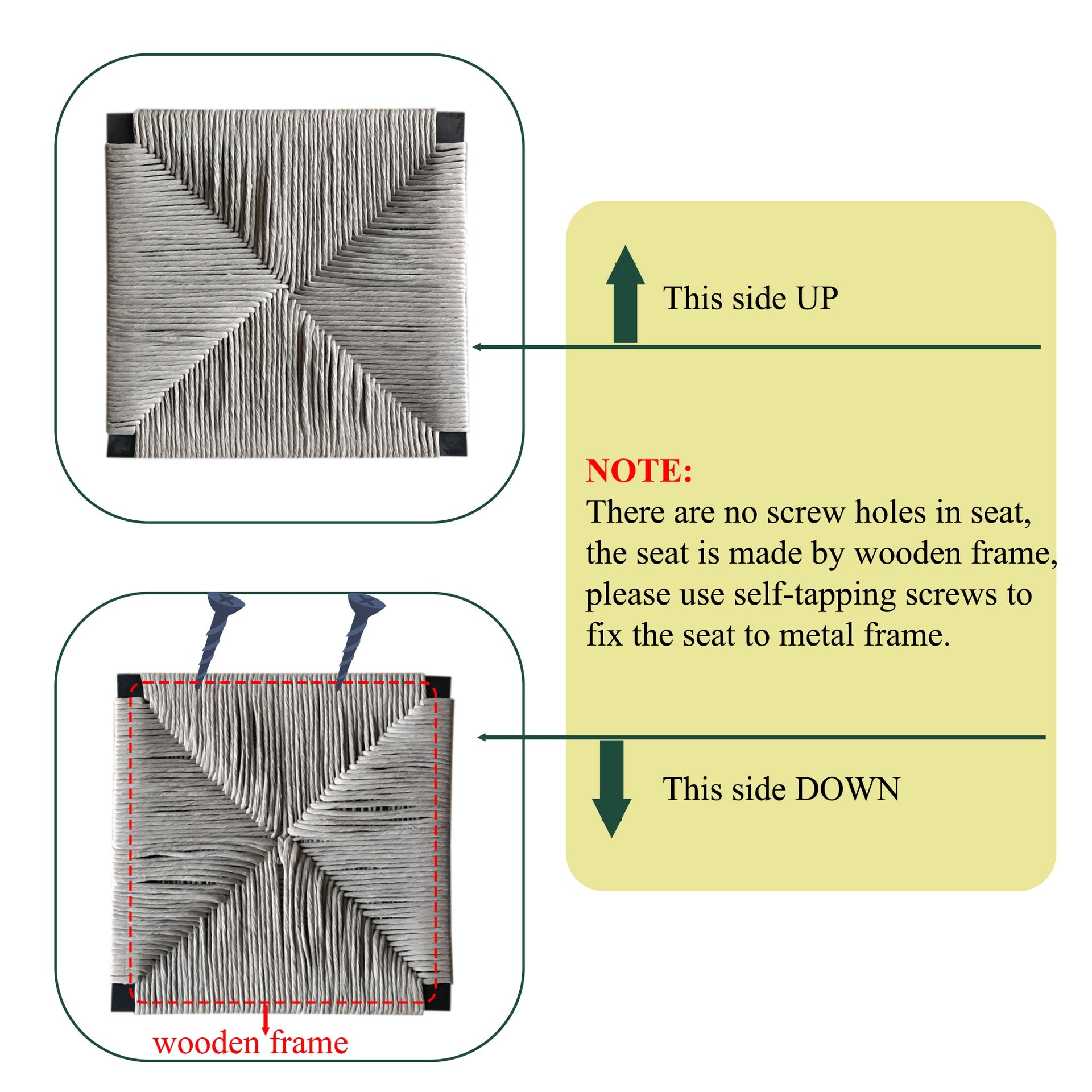 Gray Set of 2 Hand Weave Bar Stools with Back Counter Height Bar Chairs Paper Rope Woven Dining Stool for Kitchen, Home & Office (Gray)