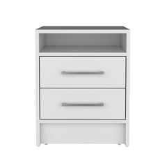 Nightstand Cartiz, Two Drawers, White Finish