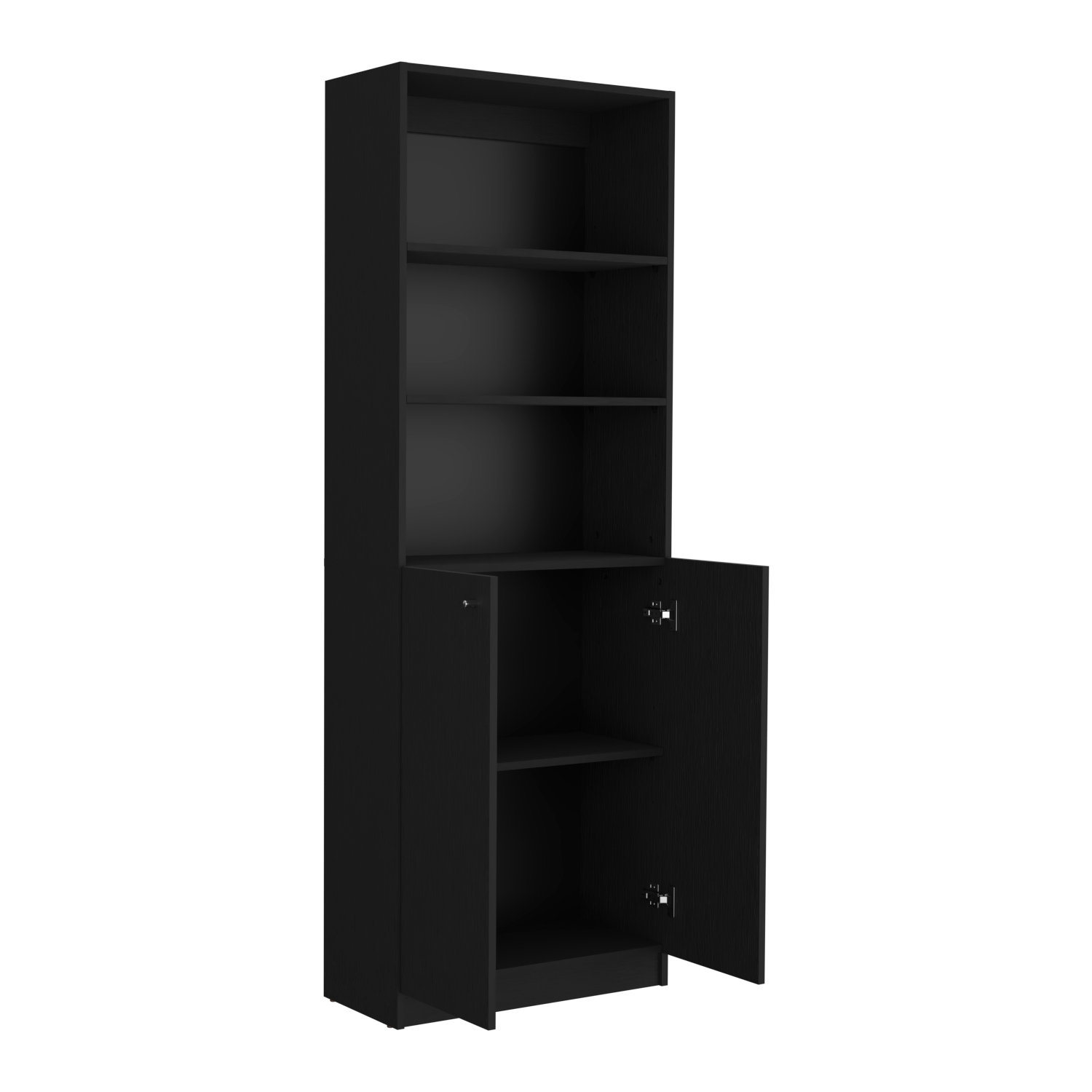 Bookcase Dual-Door Benzoni, Office, Black