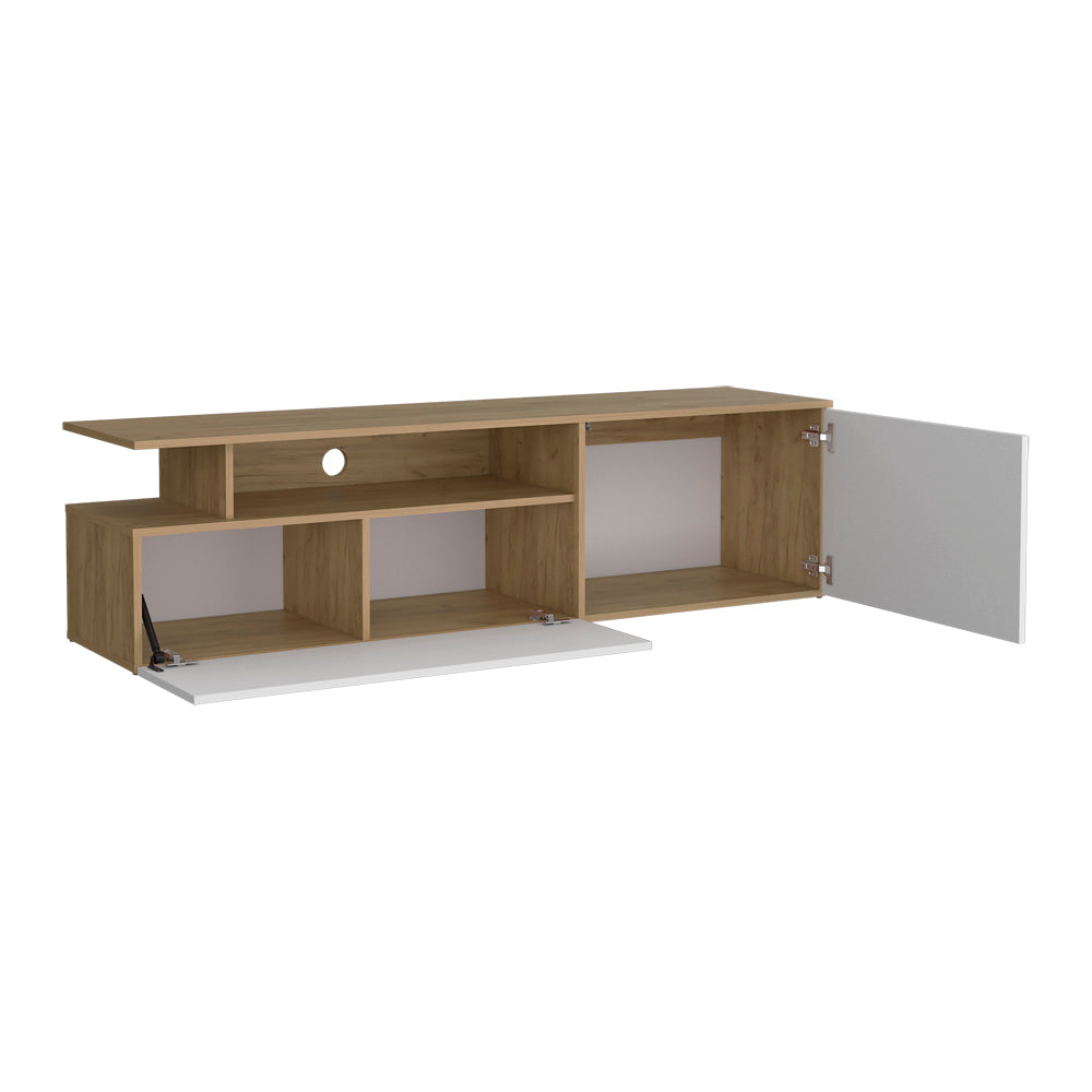 Summerfield Tv Stand, Living Room, White/Ligth Pine