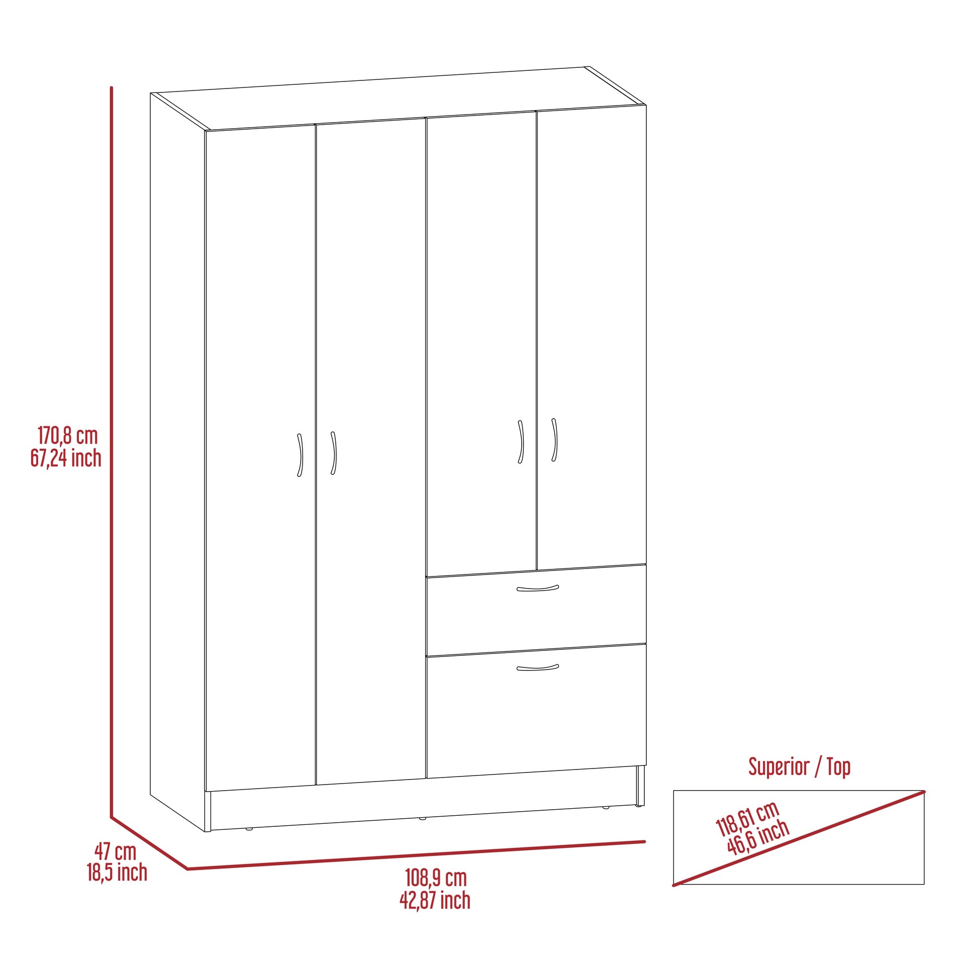 Armoire Alpes, Bedroom, Black / White