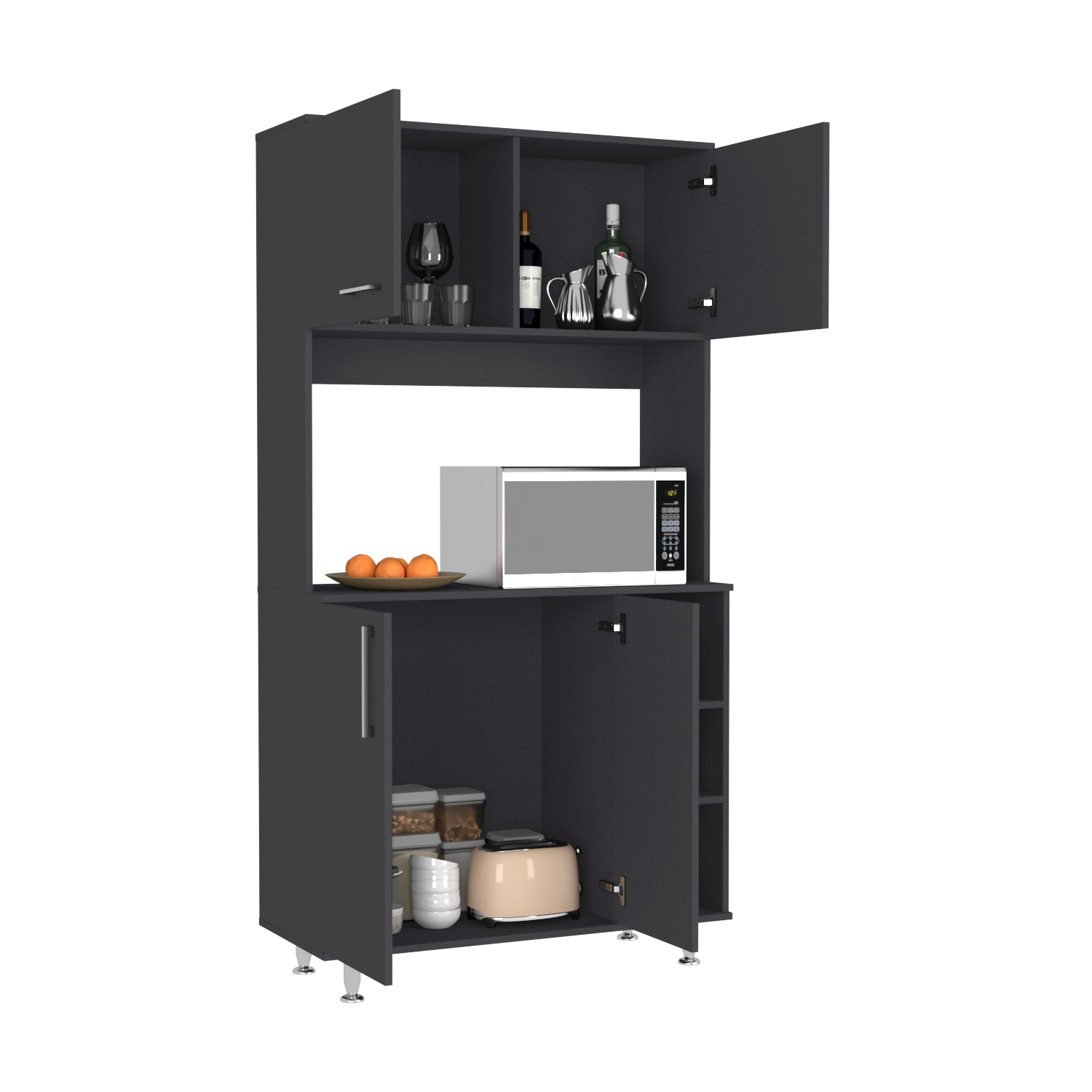 Pantry Cabinet Delaware, Kitchen, Black
