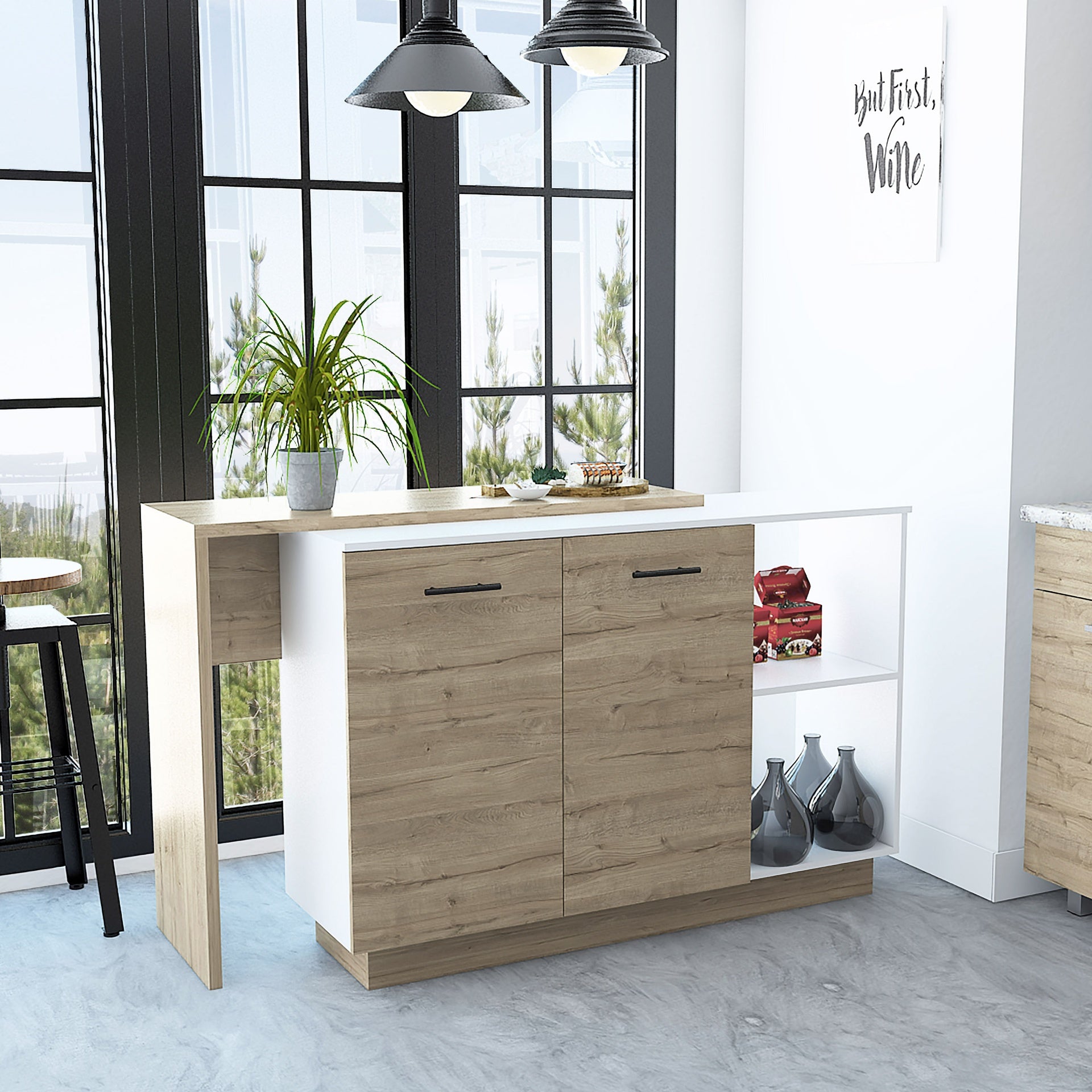 Kitchen Island Ohio, Kitchen, White / Light Oak