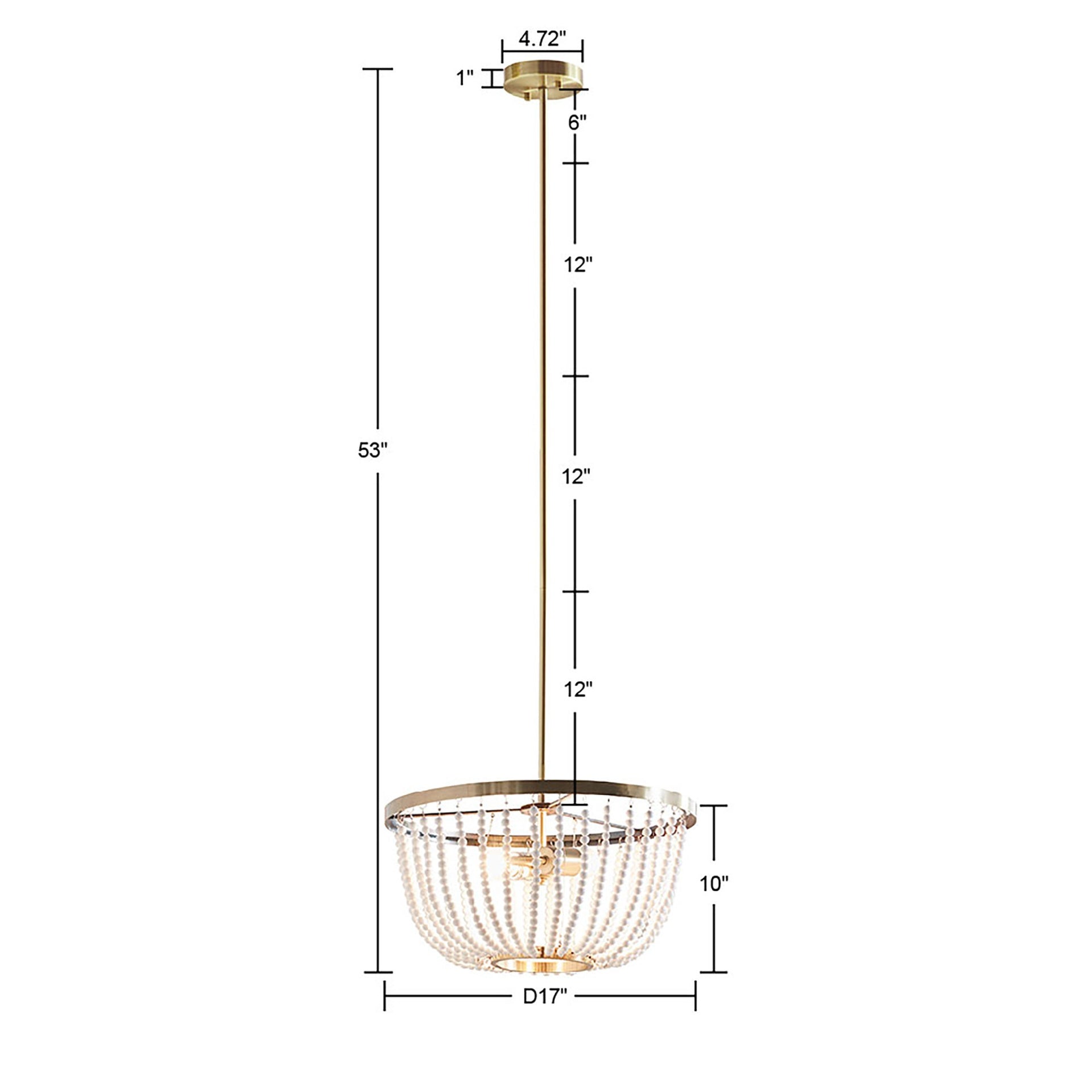 2-Light Beaded Chandelier