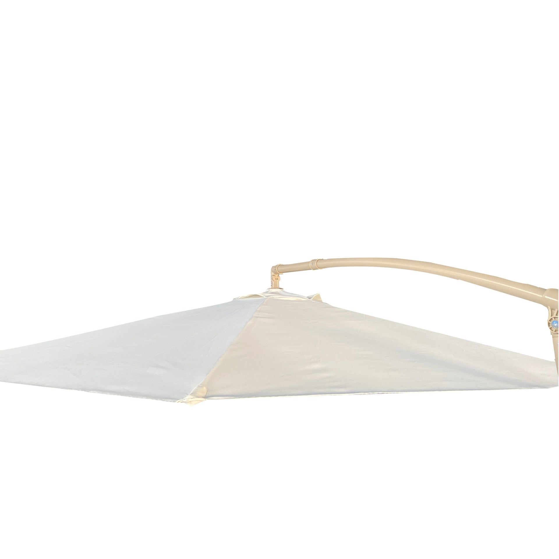 without Plastic base -10ft Offset Patio Umbrella - Offset Hanging Cantilever Patio Outdoor Market Umbrella Protection with Easy Tilt Adjustment and Crank for Pool Deck and Garden (TOP  Colour Beige)