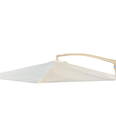 without Plastic base -10ft Offset Patio Umbrella - Offset Hanging Cantilever Patio Outdoor Market Umbrella Protection with Easy Tilt Adjustment and Crank for Pool Deck and Garden (TOP  Colour Beige)