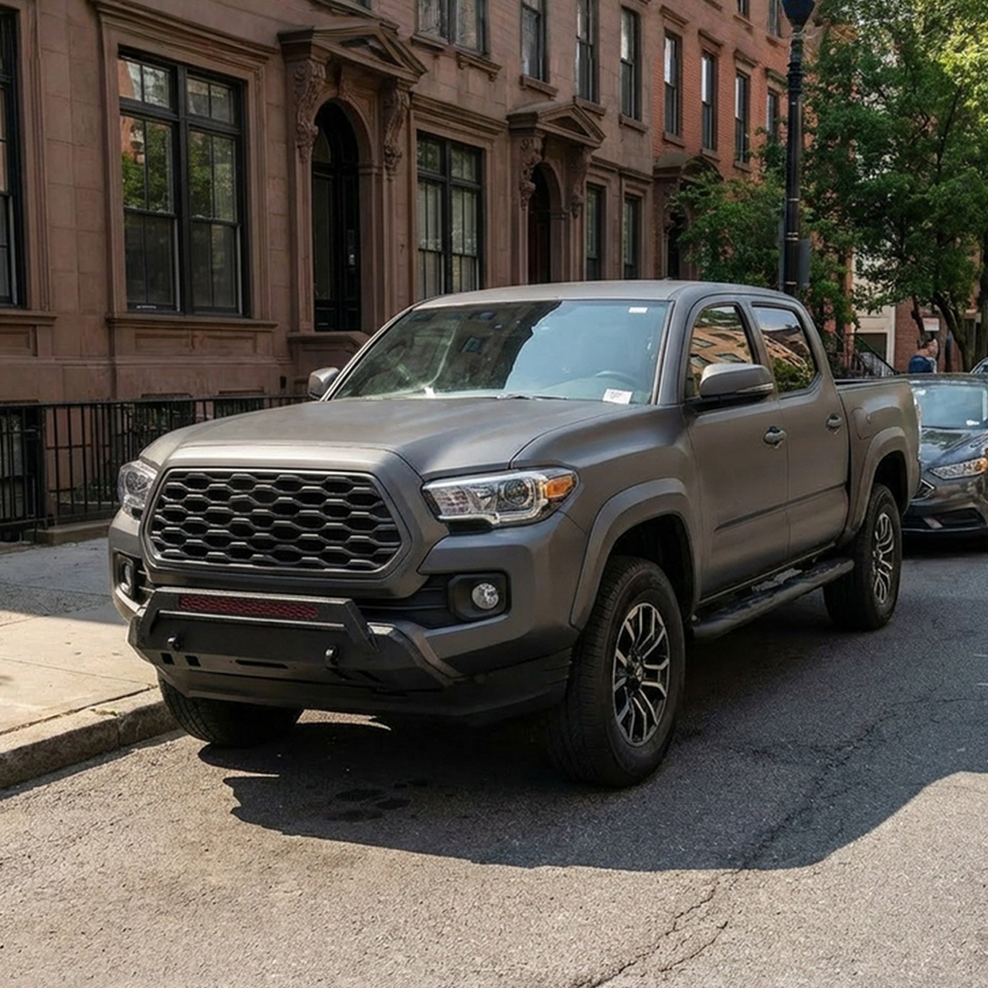 Front Bumper Fit For 2016-2023 Toyota Tacoma (Excluding Tacoma TRD/Tacoma TRD Sport) With Winch Plate / D-Ring Mounts Steel Front Bumpers with E-Coating / Bull Bar