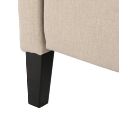 Pushback Recliner Chair, Modern Fabric Wingback Armchair with Nailhead Trim, and Wood Legs, Classic Living Room Recliner for Bedroom