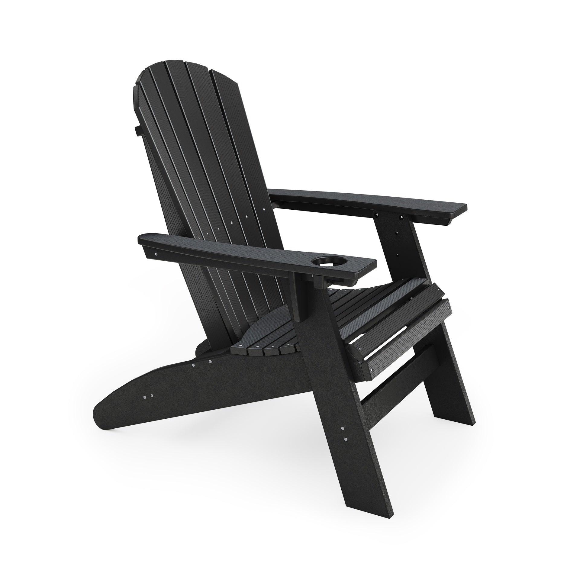 Black Adirondack Chair – Sturdy HDPE Poly Lumber for Poolside, Patio, and Garden Relaxation