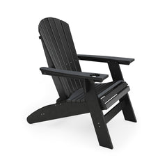 Black Adirondack Chair – Sturdy HDPE Poly Lumber for Poolside, Patio, and Garden Relaxation