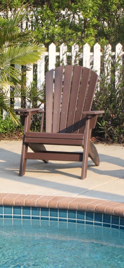 Brown Adirondack Chair – Sturdy HDPE Poly Lumber for Poolside, Patio, and Garden Relaxation
