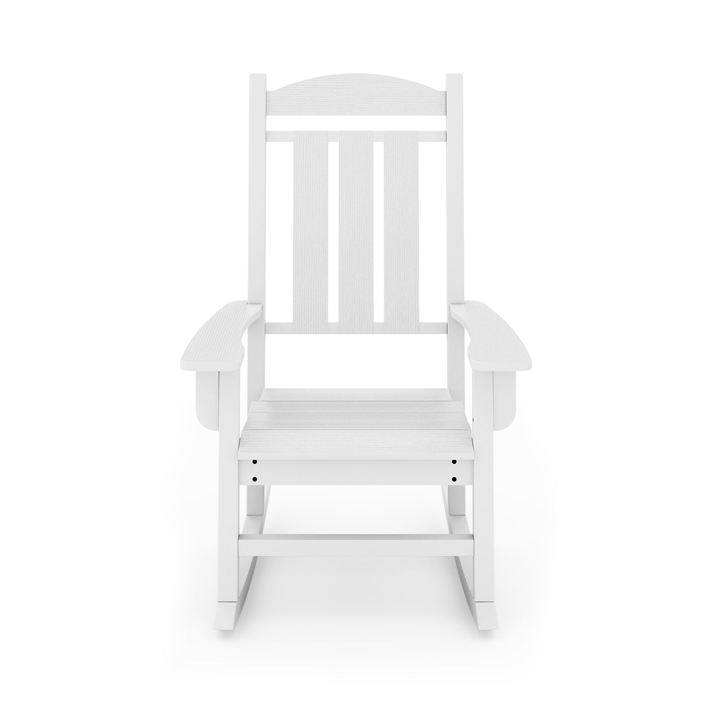 White Traditional Porch Rocker – Classic HDPE Poly Lumber for Porch, Patio, and Garden Comfort