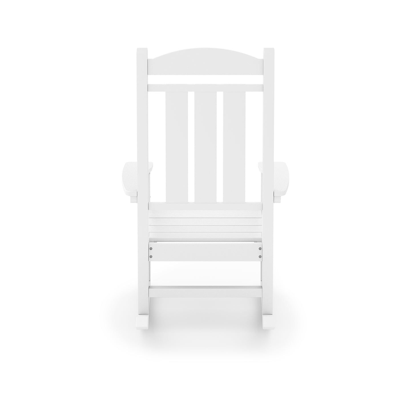 White Traditional Porch Rocker – Classic HDPE Poly Lumber for Porch, Patio, and Garden Comfort