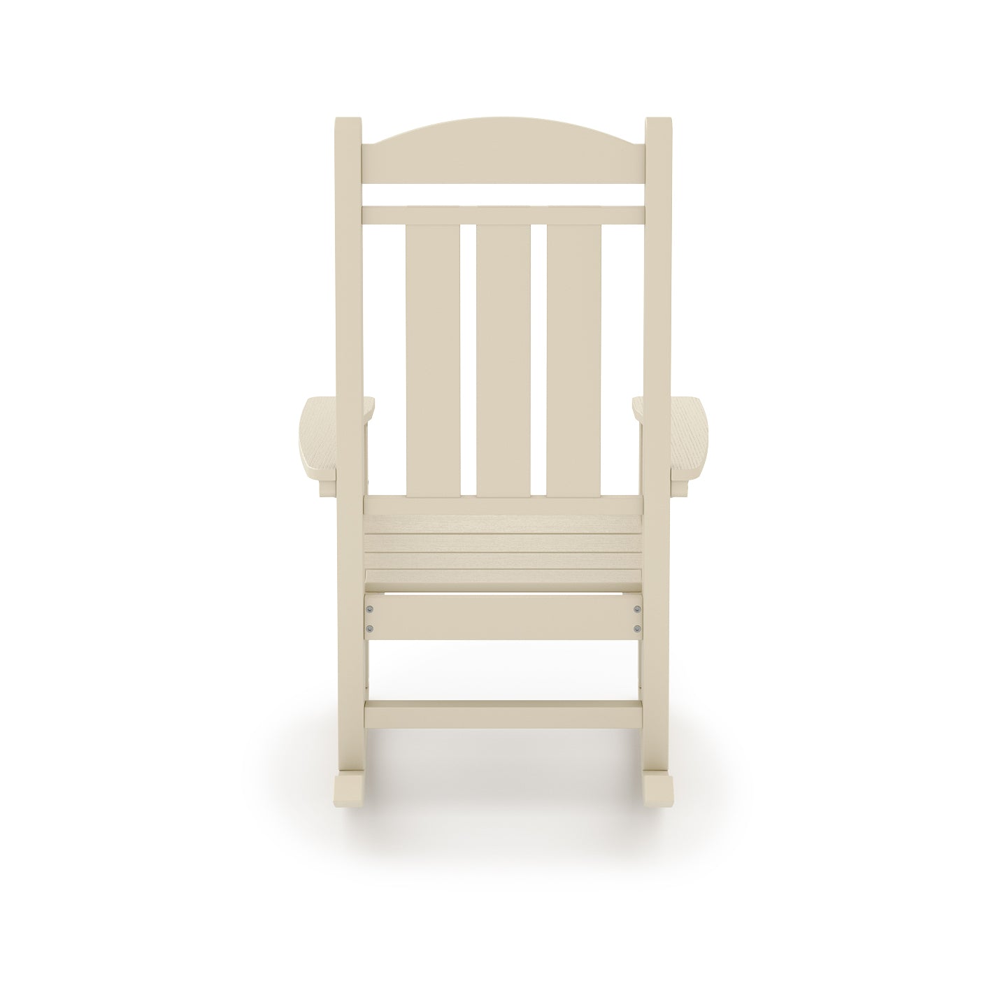 Beige Traditional Porch Rocker – Classic HDPE Poly Lumber for Porch, Patio, and Garden Comfort