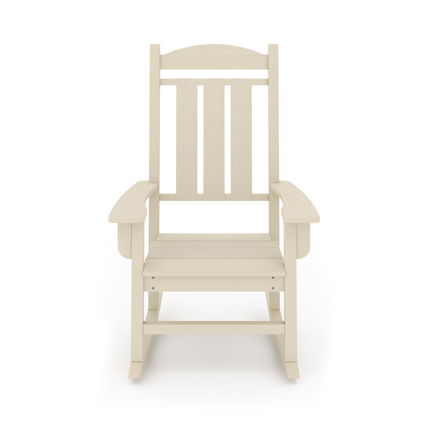Beige Traditional Porch Rocker – Classic HDPE Poly Lumber for Porch, Patio, and Garden Comfort